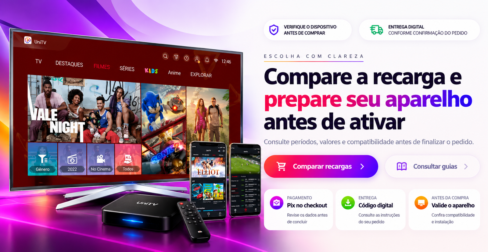 Aparelhos compatíveis
