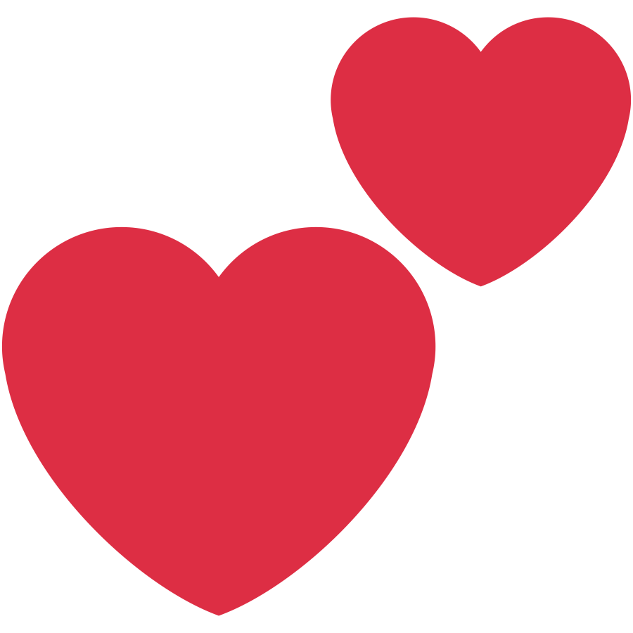 Emoji Dois Corações Rosa Estáticos