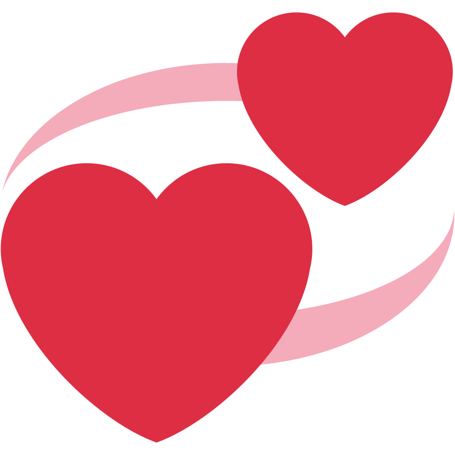 Emoji corações rosa em orbita